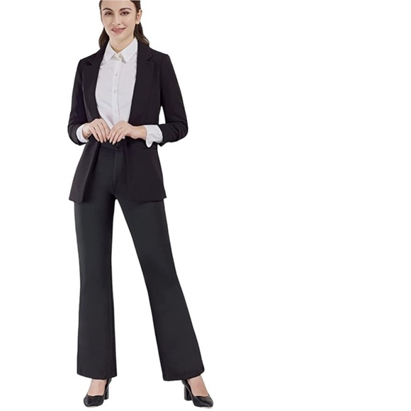 BAMANS Relaxed Fit Black Trousers Stretch Hi-Waist Straight Leg WomensXX-… - Picture 12 of 12